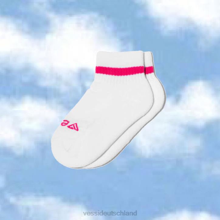 Grau, Rosa auf Weiß, Türkis auf Weiß, Lila auf Weiß, Schwarz, Weiß Vessi Mid-Crew-Socken B4JF8