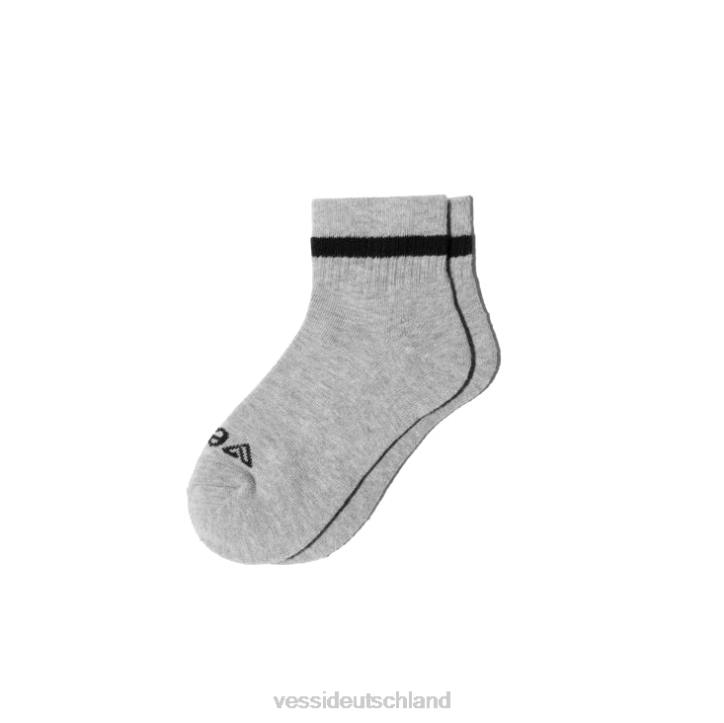 Grau, Rosa auf Weiß, Türkis auf Weiß, Lila auf Weiß, Schwarz, Weiß Vessi Mid-Crew-Socken B4JF8