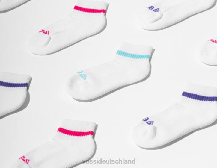 Grau, Rosa auf Weiß, Türkis auf Weiß, Lila auf Weiß, Schwarz, Weiß Vessi Mid-Crew-Socken B4JF8